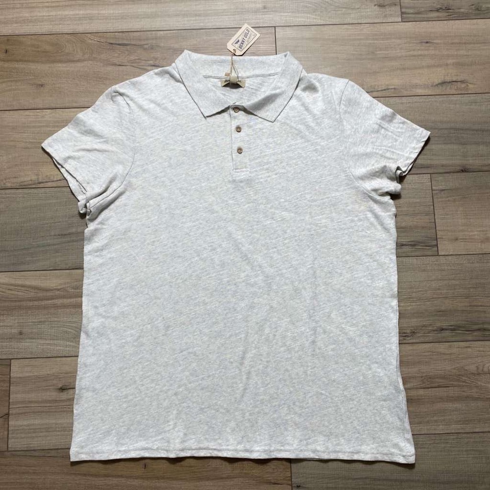 Benny Gold Mens Knit Short Sleeve Polo Top Size 2XL Cream/Gray‎